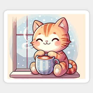 Coffee Cat Lover Magnet